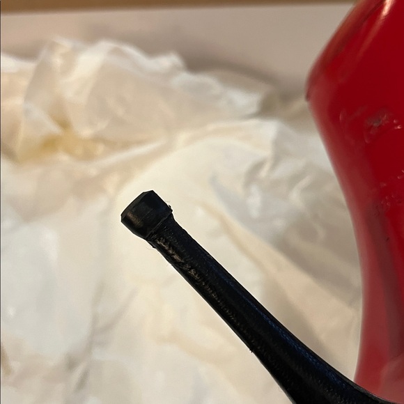 Christian Louboutin Black and Gold Studded Heels - Picture 4 of 10